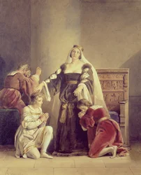 Queen Elizabeth Bidding Farewell to Her Sons